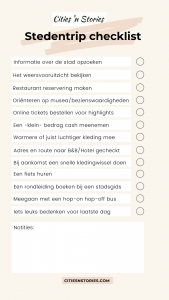 checklist stedentrip